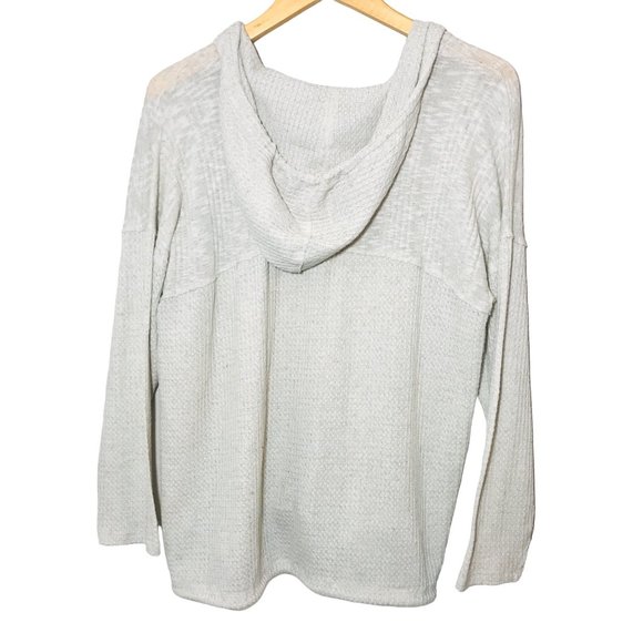 SUNDAY Linen Blend Mix Knit Hoodie Pullover Sweatshirt Size 2X - Picture 5 of 7